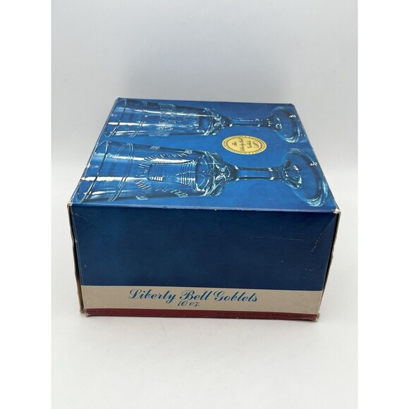 Bicentennial 10 Oz Glass Goblets Declaration of Independence Set Of 2 In Box - Picture 7 of 11